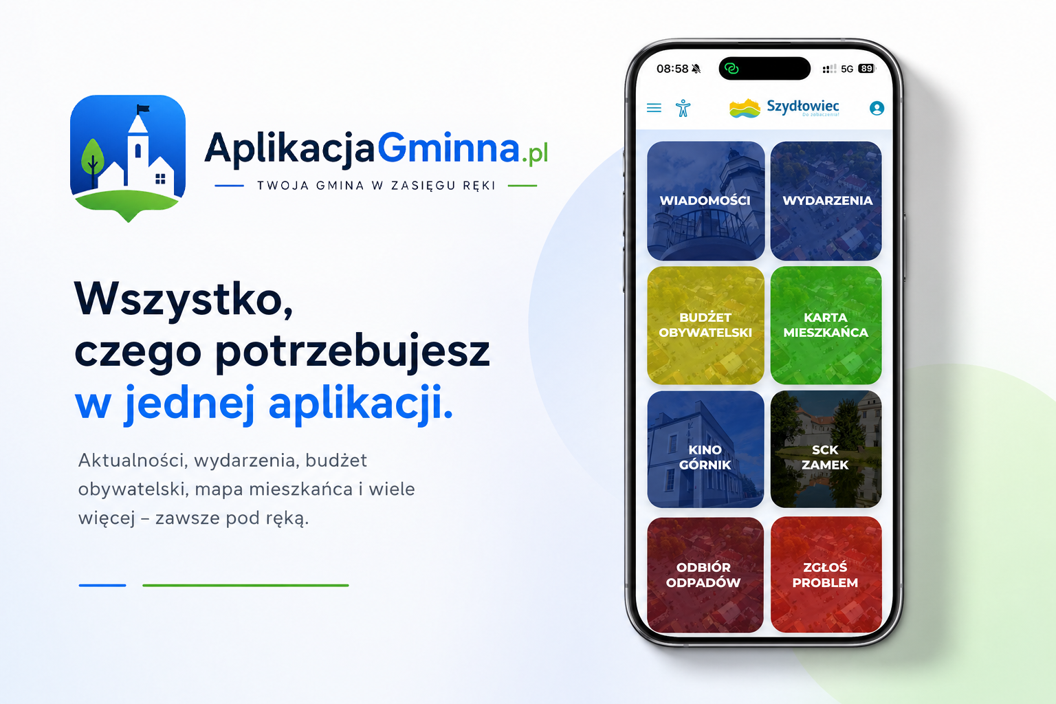 AplikacjaGminna - screen aplikacji mobilnej