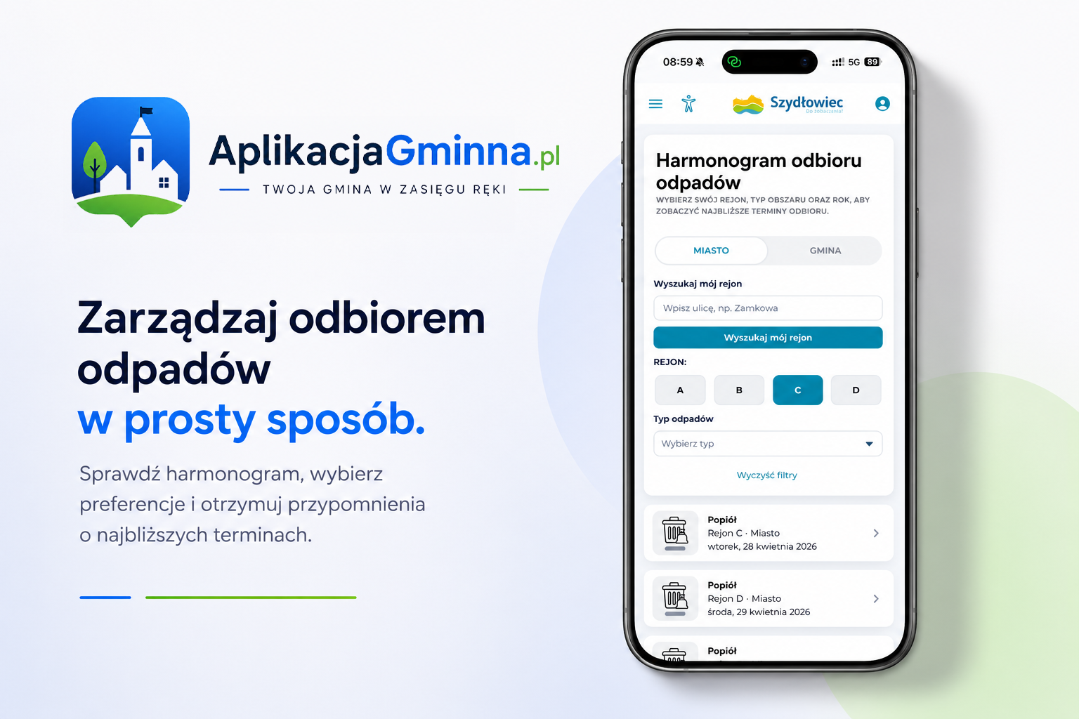 Odbiór odpadów - aplikacja mobilna dla gmin