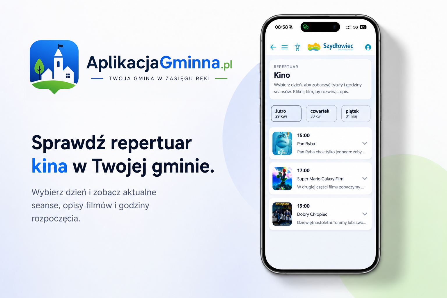 Repertuar kina - aplikacja mobilna dla gmin